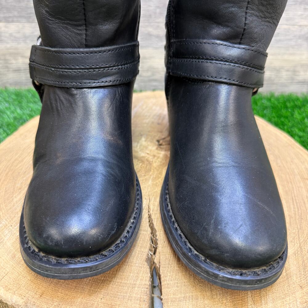 Harley Davidson Women - Size 6 - Black Harness Zipper Boots Style 85161 - Picture 2 of 11
